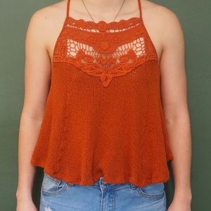 Rust Orange criss-cross back halter